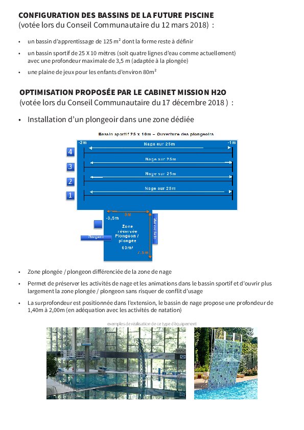 Optimisation du projet de piscine CC2V - décembre 2018