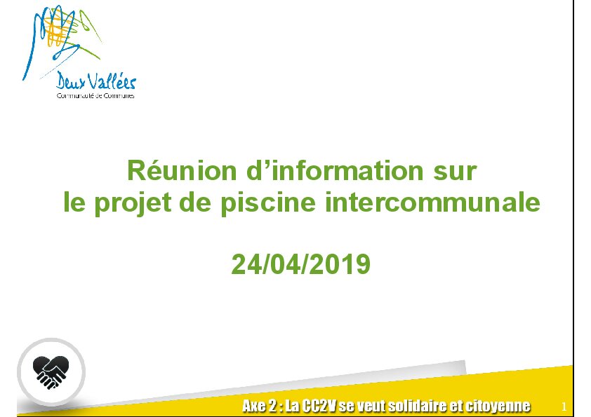 Présentation réunion publique piscine du 24 avril 2019