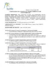 Compte rendu d'affichage du Conseil Communautaire du 9 novembre 2020