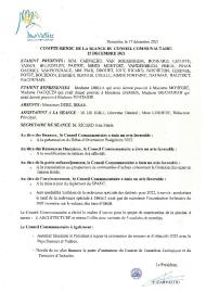  Compte rendu d'affichage du Conseil Communautaire du 15 décembre 2021