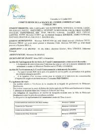 Compte rendu d'affichage du Conseil Communautaire au 7 juillet 2021