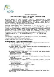 Compte rendu d'affichage du Conseil Communautaire du 10 février 2020