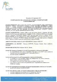 Compte rendu du  CC du 16 septembre 2019