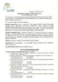 Délibérations du Conseil Communautaire CC2V du 6 février 2023 