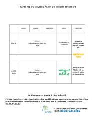 Planning d’activités ALSH - 4ième semaine - Le Plessis Brion 