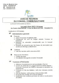 Ordre du jour du 2 mars 2026