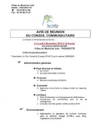Ordre du jour du CC du 4 novembre 2019