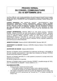 Procès verbal du CC du 16 septembre 2019