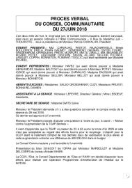 Compte rendu du Conseil Communautaire du 27 juin 2018